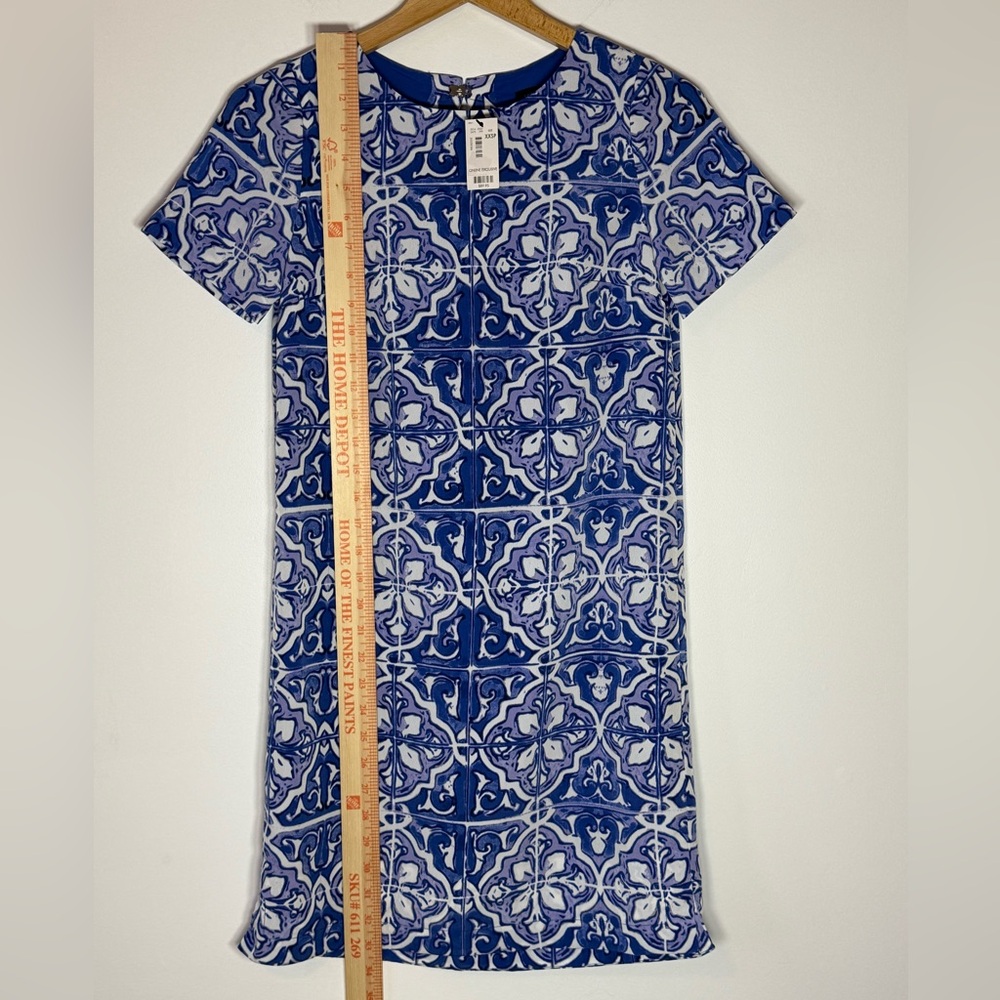 NWT The‎ Limited Blue and White Tile-Print Mini Dress - Picture 2 of 11